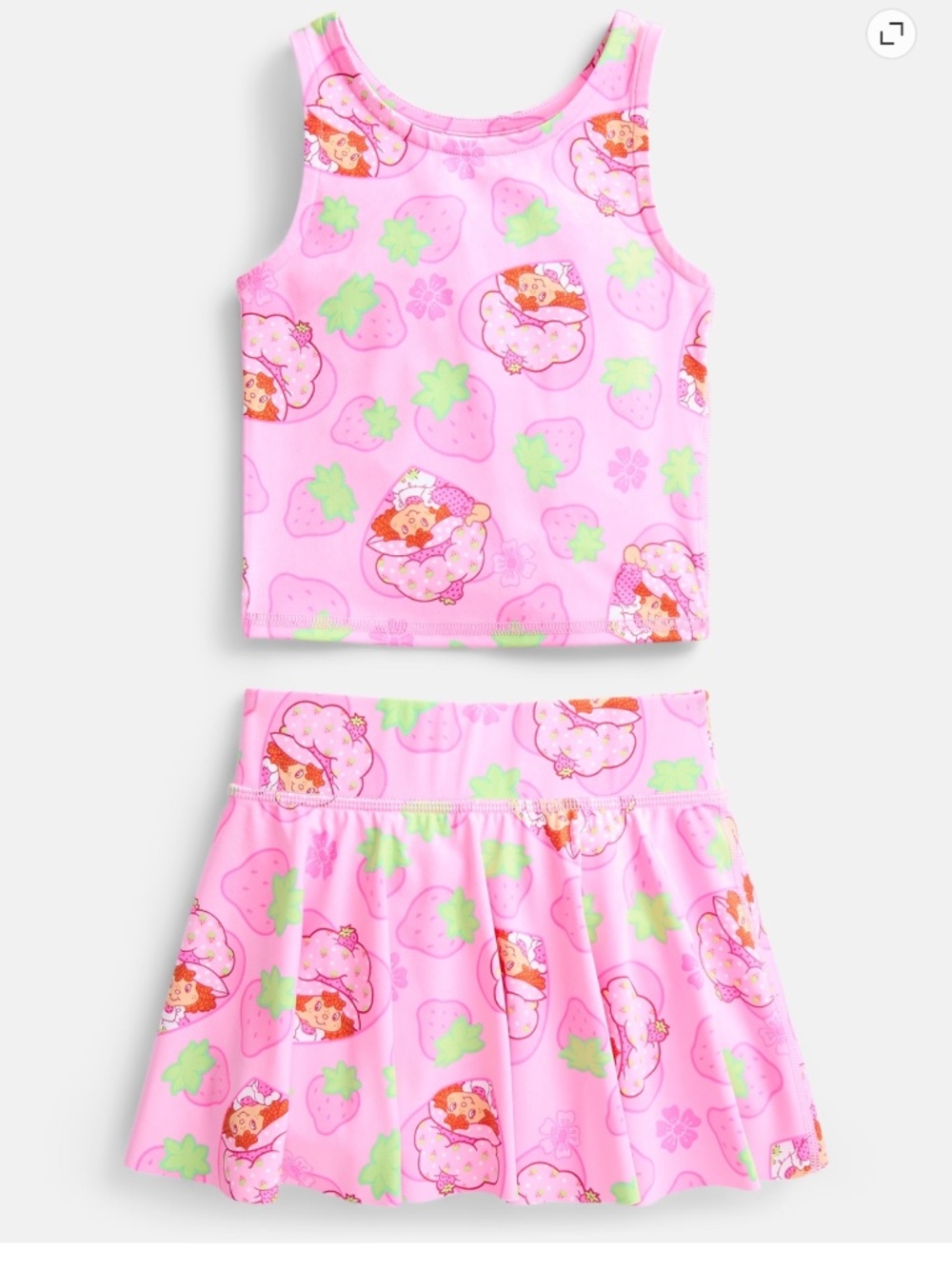 Strawberry Shortcake Toddler Girls Tank Top and Skirt Size 4T NWT